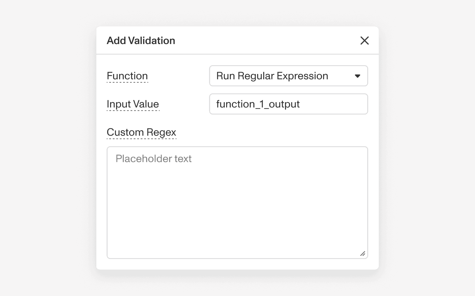 Final design snippet showing configuration popover