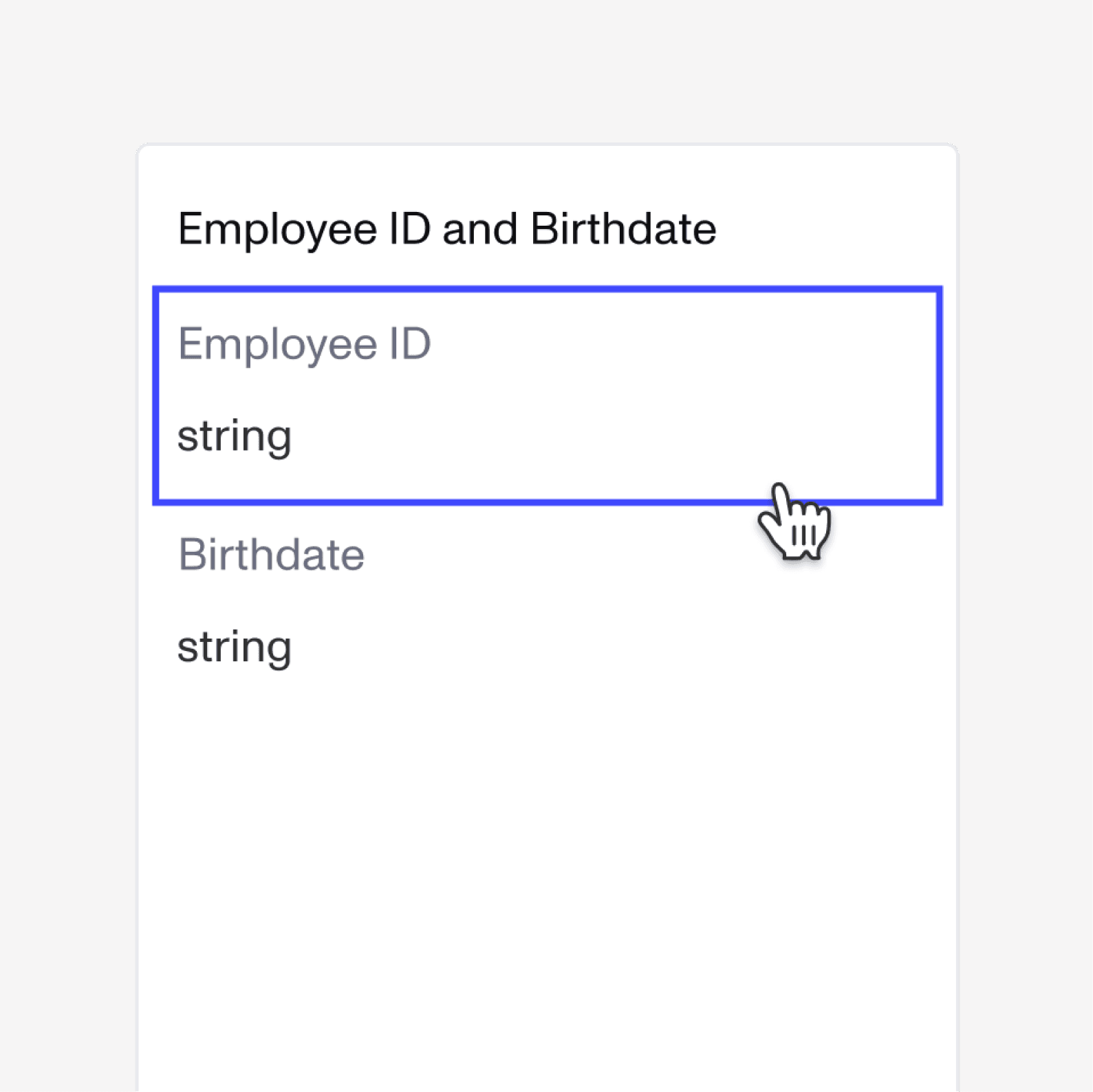 Canvas-based node editor with hover card for employee ID configuration
